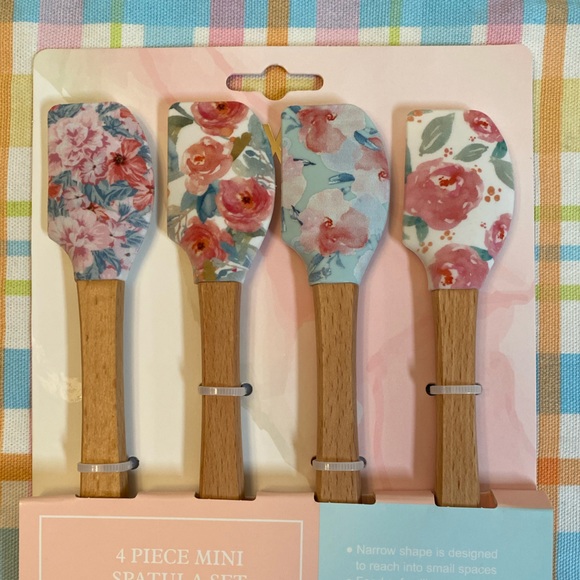 Farmhouse Floral Mini Spatula Set Of 4, Colorful Spring Flowers Mini Spatulas - Picture 11 of 13
